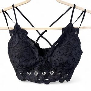 NWOT Women's Anemone‎ Black Lace Padded Bralette Size Medium
